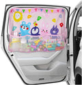 Car Window Shade for Baby, Blackout Car Window Curtain with Storage Pockets & 7 Suction Cups, Cartoon Pattern Cars Side Window Sun Shade Cover for Sun/Heat/UV Rays Protection (Pink-Animals)