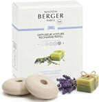 Maison Berger Luxury Car Diffuser Refill Set – Ceramic Inserts for Vent Clip Diffusers, 4-Week Passive Diffusion, Premium In-Car Fragrance Refill, Made in France (Soap Memories)