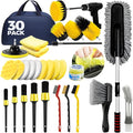 30Pcs Car Detailing Kit, Car Detailing Brush Set, Car Wash Cleaning Kit, Car Dusters Extendable Handle Cleaning Exterior, Car Cleaning Gel, Car Cleaning Tools Kit for Interior, Exterior, Wheels