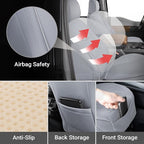 Coverland Custom Fit Car Seat Covers for SUV Compatible with [2018-2026 Wrangler, 2021-2026 Wrangler 4xe] Premium Water Resistant Leather Non-Slip Interior Protector [Front Gray - Size Chart A41]