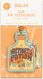 Studio Oh! Scented Hanging Car Air Fresheners - Pack of 2 Car - Natural & Exclusive Fragrance with DeoBoost Technology - Unique Design with Decorative Bead - Happiness Potion