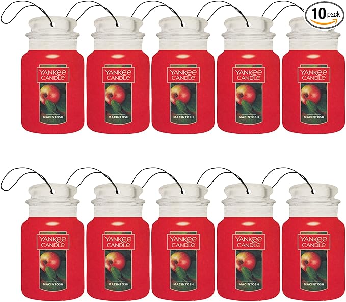 Yankee Candle Paper Car Jar, Macintosh, 1 CT (Pack of 10)