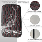 Car Center Console Cushion Pad, 12.48×7.40 Inches Waterproof Car Armrest Seat Box Cover, Comfortable PU Leather Vehicle Armrest Cover Protector, Car Decor Interior Accessories (Black＋Red)