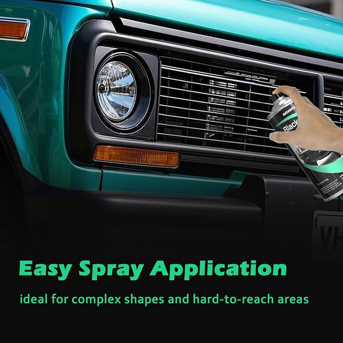 NADAMOO Automotive Black Trim Spray Paint, 2 Cans, Instantly Revives Color for Car Plastic Vinyl Rubber, Vehicle Exterior and Interior Plastic and Trim Restorer Aerosol Paint Can, Satin Finish