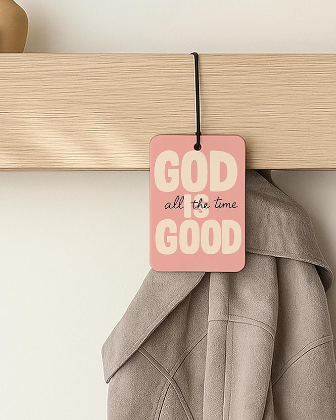 Jesus Christian Car Air Freshener 4 Pcs Coconut Scented, Religious Car Accessories Mirror Decor for Women, Abstract Boho Floral Scripture Hanging Air Freshener for Cars Closet Drawer Books