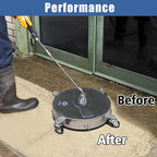 janz 17" Pressure Washer Surface Cleaner with 4 Wheels, 1/4" Quick Plug, 2 Extension Wands, 2 Replacement Nozzles and 3 Spray Nozzles, 4000 PSI