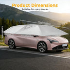 Semi-Automatic Car Tent, 3.78×7.2FT Portable Cars Umbrella Vehicles Tent Blocking UV Rays Car Roof Cover Cars Awning with Carrying Bag Sun Shades for Vehicles Roof Protection (Silver Gray)