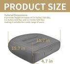 ESMING Car Booster Seat Cushion with Adjustable Height for Short Drivers, Tailbone Pain Relief, Breathable Mesh Memory Foam for Truck SUV Office Chair 15.7x15.7x4.7 Inches - Gray
