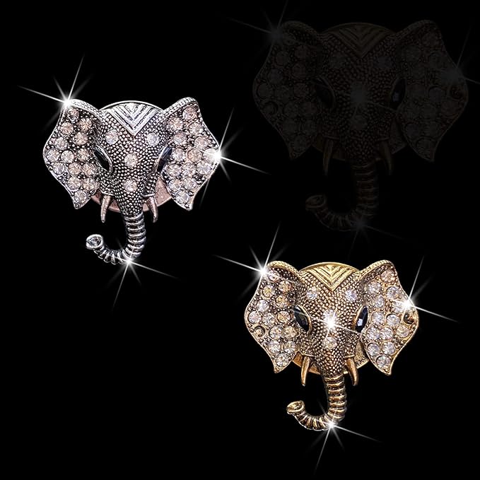 Bling Rhinestone Elephants Head Car Air Vent Clip Dashboard Outlet Clip Air Freshener Vent Clips Decorative Cute Car Decor