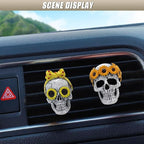 Halloween Skull Car Air Fresheners Vent Clips, Cute Skeleton Car Dashboard Air Vent Trim Clip Accessories, Cool Auto Aroma Diffuser Interior Decoration for Christmas Funny Present (2PCS)