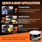 Plastic Restorer for Cars - Renews Faded Bumpers, Trim, and Interior Dash Long Lasting Dressing Coating Instant Restore Faded Plastic, Vinyl & Rubber Trim Back to Black Shine - 7oz/200g