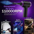14.5KPA Computer Keyboard Vacuum Cleaner &110000RPM Electric Air Duster 3-in-1,Replaces Canned Air,for PC Tower & Car Laptop Sewing Machine Portable Keyboard Vac USB Desk Crumbs Dust Cleaners