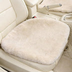 OGLAND Fluffy Genuine Sheepskin Car Seat Cover for Auto Fuzzy Interior Accessories Cushion with Soft Wool Natural Fur Non-Slip (Pearl, Front20*20Inch)