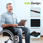 AUVON Gel Wheelchair Seat Cushion, Relieve Sciatica, Back, Coccyx, Pressure Sore and Ulcer Pain, Refreshing Ergonomic Chair Cushion with Waterproof Silk Fabric, Anti-Slip Cover
