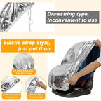 BBTO 2 Pcs Car Seat Sun Shade Covers Baby Car Seat Coolers Protector Reflective Carseat Sunshade Infant Shield Heat UV Sunlight Keep Baby Toddler Child Cool Travel Safety(Classic,Silver)