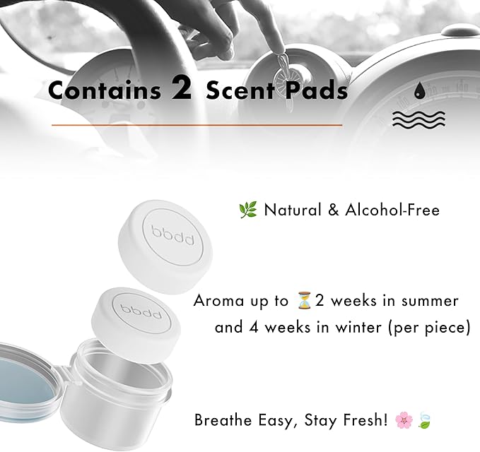 INEBIZ Car Air Freshener Vent Clip, Propeller Aromatherapy Diffuser, with 2 pcs Long Lasting Scent Refill (Punk White)