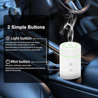 100ML Car Essential Oil Diffuser, Rechargeable Battery Powered, Cordless Portable Humidifier with 7 LED Color Changing Lights for Travel (White)