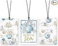 Lacama Blue Coastal Beach Car Air Freshener 3Pcs, Ocean Beachy Seashell Conch Cars Scents Air Freshener for Women Girls Gifts, Preppy Car Accessories Interior Mirror Decor Hanging