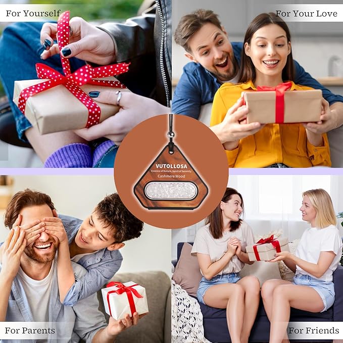 3 Pack Car Air Freshener & Car Deodorizer, Cashmere Wood Scented - Long Lasting Hanging Car Air Fresheners for Women & Men, Car Accessories by VUTOLLOSA