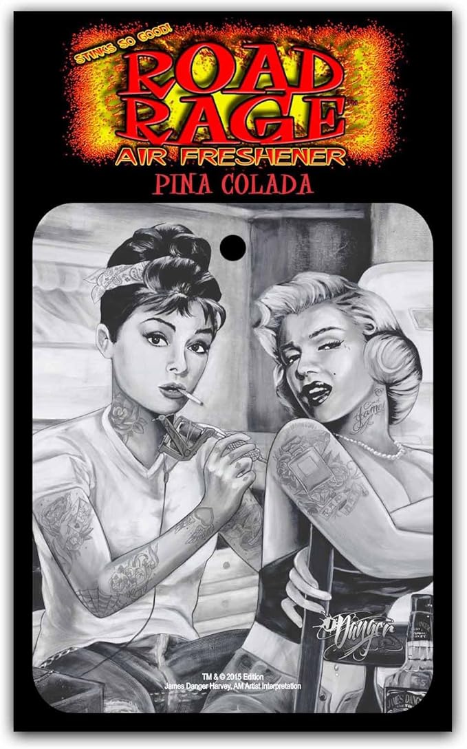 Road Rage Air Freshener - Pina Coloada Scent - Audrey & Marilyn Tattoo