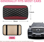 Car Center Console Cushion Pad, PU Leather Waterproof Auto Armrest Box Cover Protector, Comfortable Armrest Seat Box Cover Mat, Universal Car Accessories for SUV Truck (Wine Red)