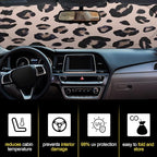 Windshield Sun Shade Foldable Car Front Window Covers for Car Accessories Sun Heat UV Rays Visor Protector Protection for Universal Cars SUV Truck(Leopard)