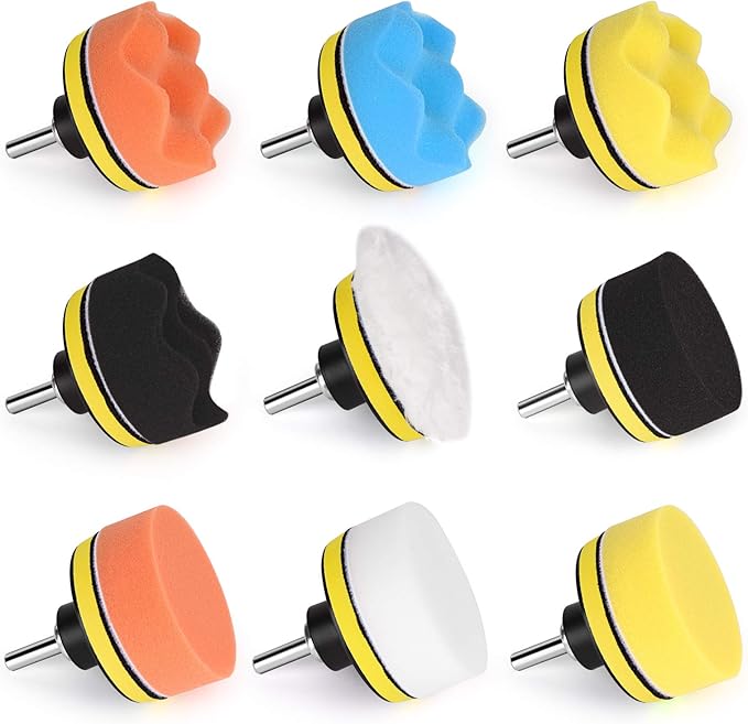 Buffing Pads 3 Inch Car Buffer Pad, 22 Pcs Drill Polishing Kit, Polisher Pads Kit Sponge Pads Car Foam Drill for Polishing, Sanding, Waxing, Sealing Glaze