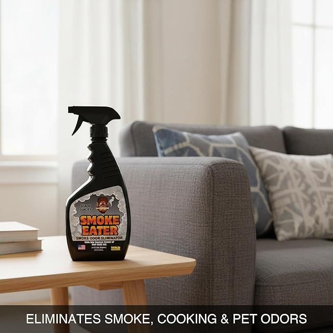 Smoke Eater Odor Eliminator Spray, Black Glacier, 22 oz — Breaks Down Smoke Odor at the Molecular Level — Works on Fabric, Cars, Furniture — Made in USA