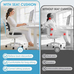 Seat Cushion, Lumbar Support Pillow with Adjustable Strap-Chair Cushions for Sciatica Pain Relief-with Washable Cover Memory Foam for Car, Travel and Wheelchair-Gray