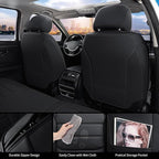 Car Seat Covers Full Set, 5Pcs Universal Leather Seat Covers for Cars, Waterproof Front and Rear Seat Covers Breathable Automotive Vehicle Seat Cover for Most Trucks, SUVs, Sedans, Black