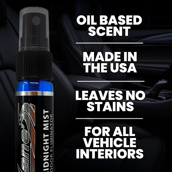 LANE’S Premium Car Air Freshener "Midnight Mist" - 1oz Oil-Based, Long-Lasting Auto Scent Spray - Food, Pet, Odor Smell Deodorizer for Cars, Trucks, SUVs' Interior Leather, Carpet, Upholstery