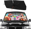 Socira Funny Flamingo Car Windshield Sun Shade Umbrella Foldable Sunshade for Front Window Auto Windshield Sunshade Covers Car Accessories Protect from Sun Rays Heat 57'' X 30''