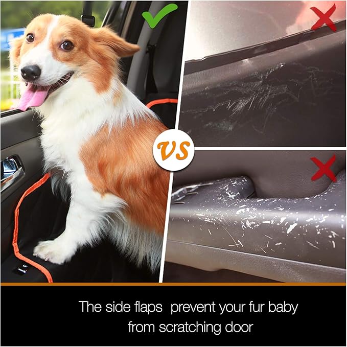 iBuddy Dog Car Seat Cover for Back Seat Waterproof Dog Car Hammock Protects Your Vehicle from Scratches, Hair, and Dirt Easy to Install & Clean Oxford Machine Washable Universal Fit Pet Seat Cover