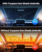 Car Windshield Sun Shade Umbrella - [Nano-Ice-Crystal Coatings] Protect Car from Sun Rays & Heat Damage Keep Cool and Protect Interior Medium (56" L x 31" W)