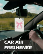 Pink Christian Cologne Car Air Freshener 4 Pcs, Coquette Pink Bow Floral Hanging Air Freshener for Cars Bathroom Dorm Books Decor, Cute Christian Accessories Gifts for Women Girls