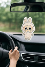 PumpCar car air freshener 2-piece double-sided The Monsters hanging cherry-scented for rearview mirror Car Interior Accessories Household Gifts (Soy Milk, Cherry)