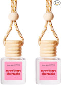 COOLGIRLCANDLES Strawberry Shortcake Car Air Hanging Fragrance Oil Diffuser Car Air Freshener Diffuser for Essential Oils, Scents Aromatherapy Automobile Diffuser, Long Lasting Car Diffuser Bottle