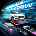 Fast Car Charger with Starlight, 4 in 1 Retractable Car Charger, 69W USB C Adapter, Cars Accessories with Starlight Roof, 2 USB Ports Phone Cars Chargers Compatible with iPhone 16 15 14 and Android