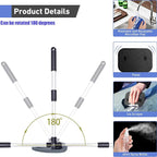 desin Windshield Cleaning Tool, Car Window Cleaner Windshield Cleaner with 4 Reusable and Washable Microfiber Pads and Extendable Handle Auto Inside Glass Wiper