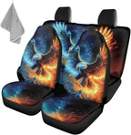KEIAHUAN Eagle Pattern Full Set Seat Covers for Car Front Seat Covers and Split Rear Bench Seat Covers Washable Stretchy Universal Vehicle Seat Cushion Cover Universal Fit for Cars, Trucks, SUV, Van