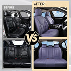 FLORICH Car Seat Cover Full Set, Automotive Seat Covers, Luxury Waterproof Leather Car Seat Protectors, Car Seat Cushions Universal Fit for Most Sedans SUVs Trucks - Purple