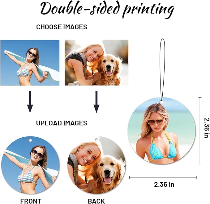 5pcs Custom Air Fresheners with Picture - Personalized Double Sided Photo Text Air Freshener for Car Wardrobe Bathroom Hanging Ornaments