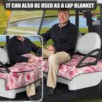 Biyejit Golf Cart Seat Covers with 4 Pockets Golf Cart Seat Towel Blanket Fits 2-Seat Golf Carts, Golf Cart Accessories