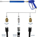 Essential Washer Brass Pressure Washer Gun and Hose Kit | M22 Adaptors | 18" Extension Wand | Nozzle Guard