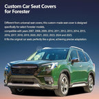 Fit Forester Car Seat Covers for Subaru Forester 2007-2025 2026 - Upgraded Premium Waterproof & Breathable Leather, Airbag Compatible, All-Weather Seat Cushion Protector (Full Set, Black+Red)