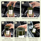 Car Air Freshener, Sandalwood Rose Scent Diffuser with Rotating Cap for Adjustable Fragrance Intensity, Gel Odor Eliminator for Home Car Bathroom, Every 6.4 oz Lasts 90 Days, 2 Pack, Green
