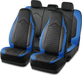 Skechers Memory Foam Car Seat Covers, Leather High Back Seat Covers Quilting Design,Waterproof Sports Car Seat Covers Full Sets,Airbag Compatible, Universal Fit for Most Cars, SUVs,Trucks,Blue