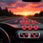 6Pcs Bling Heart Air Vent Clips Red Heart Car Air Fresheners Vents Clips Car Diffuser Diamond Car Interior Decor Charm Decoration Cute Accessories for Women Automotive