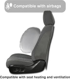 Car Seat Cover Set, Gray Automotive Interior Accessories, with Lumbar Support, Premium Nappa Leather, Waterproof, Non-Slip, Easy Installation, Universal Fit, Airbag Compatible