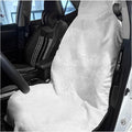 Waterproof Car Seat Cover, Premium Terry Cloth Sweat Towel Front Seat Protector, Washable Non-Slip Automotive Bucket Seats Covers, Ideal for Post Gym Workout Running Swimming (White)